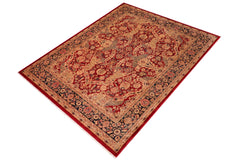 handmade Traditional Agra Red Blue Hand Knotted RECTANGLE 100% WOOL area rug 8x10