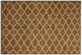 5x8 hand woven Turkish Flat Weave Kilim wool rug in gray and beige - Neutral Striped Modern Turkish