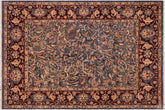 8x10 hand knotted Persian rug in tan and blue - Istanbul Myrtle