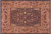 8x10 hand knotted Persian rug in blue and aubergine - Istanbul Christy