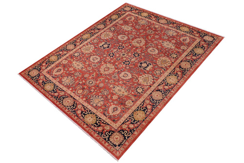 handmade Traditional Kafkaz Rose Blue Hand Knotted RECTANGLE 100% WOOL area rug 8' x 10'