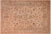 8x10 hand knotted Persian rug in tan and green - Istanbul Penny