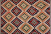 9x10 hand woven Turkish Kilim wool rug in gray and red - Rustic Else Turkish