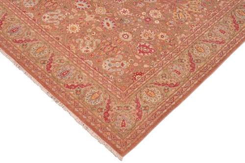 handmade Traditional Brown Green Hand Knotted RECTANGLE 100% WOOL area rug 8' x 10'