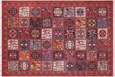 9x12 hand knotted geometric wool rug in rust and blue - Southwestern Ziegler Dwight