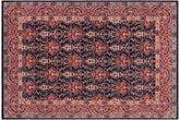 8x10 hand knotted transitional wool rug in blue and red - Eclectic Juana