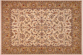 8x10 hand knotted Persian rug in ivory and green - Istanbul Miriam