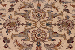 handmade Traditional Ivory Lt. Green Hand Knotted RECTANGLE 100% WOOL area rug 8' x 10'
