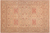 8x10 hand knotted Persian rug in tan and gray - Kashan Istanbul Violet
