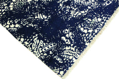 handmade Modern Abstract Blue Ivory Hand Knotted RECTANGLE WOOL&SILK area rug 4' x 6'