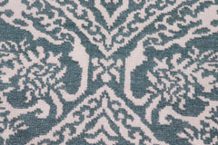 handmade Modern Round Kafkaz Green Ivory Hand Knotted ROUND WOOL&SILK area rug 6' x 6'