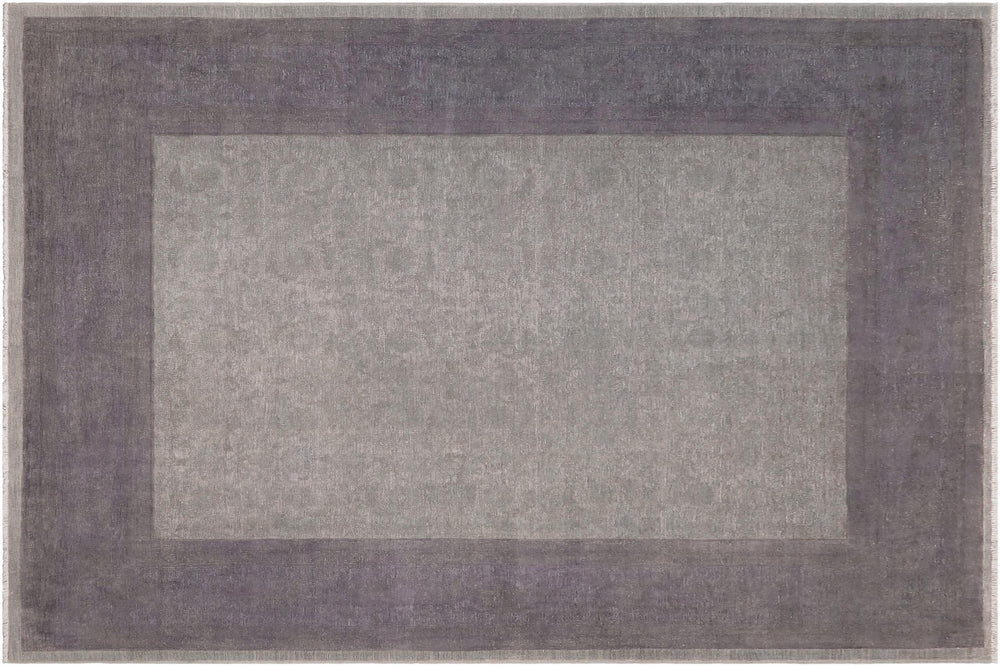 handmade Over Dyed Over Dyed Gray Drk. Gray Hand Knotted RECTANGLE 100% WOOL area rug 8' x 10'