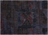 handmade Over Dyed Over Dyed Blue Purple Hand Knotted RECTANGLE 100% WOOL area rug 5' x 8'
