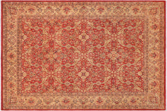 handmade Transitional Lahore Rust Gold Hand Knotted RECTANGLE 100% WOOL area rug 8' x 10'