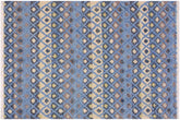 handmade Geometric Moroccan Hi Lt. Blue Ivory Hand Knotted RECTANGLE 100% WOOL area rug 6' x 8'