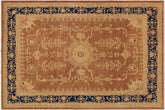 9x11 hand knotted Ziegler wool rug in brown and blue - Chic Ziegler Molly