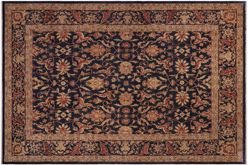 handmade Transitional Kafkaz Drk. Blue Copper Hand Knotted RECTANGLE 100% WOOL area rug 10' x 11'