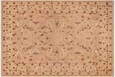 9x12 hand knotted Ziegler wool rug in khaki and gold - Chic Ziegler Iris