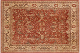9x12 hand knotted Ziegler wool rug in rust and beige - Classic Ziegler Inez