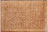 8x12 hand knotted modern wool rug in brown and tan - Chic Madeline