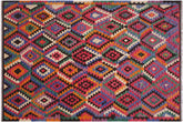 6x9 hand woven Turkish Kilim wool rug in brown and beige - Chic Charlott Turkish