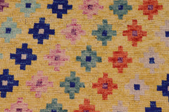 handmade Modern Balouchi Gold Blue Hand Knotted RECTANGLE 100% WOOL area rug 4x5