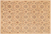 9x12 hand knotted modern wool rug in tan and brown - Eclectic Claude