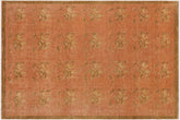 9x12 hand knotted modern wool rug in rust and brown - Modern Janie