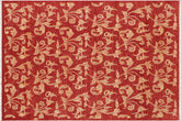 9x12 hand knotted modern wool rug in rust and tan - Chic Maggie