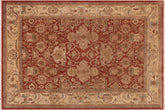 9x11 hand knotted Ziegler wool rug in rust and beige - Oriental Ziegler Sonya