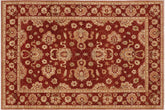 9x12 hand knotted Ziegler wool rug in rust and beige - Chic Ziegler Lee