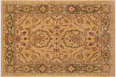 9x11 hand knotted Ziegler wool rug in gold and green - Classic Ziegler Kristine