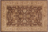 9x12 hand knotted Ziegler wool rug in brown and tan - Bohemian Ziegler Alison