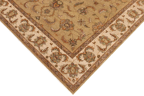 handmade Traditional Kafkaz Gold Beige Hand Knotted RECTANGLE 100% WOOL area rug 9x12