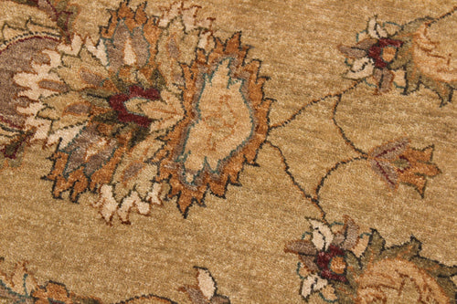 handmade Traditional Kafkaz Gold Beige Hand Knotted RECTANGLE 100% WOOL area rug 9x12