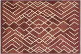 7x10 hand woven Turkish Flat Weave Kilim wool rug in brown and beige - Modern Turkish Anika