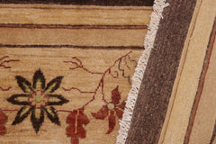 handmade Traditional Kafkaz Brown Tan Hand Knotted RECTANGLE 100% WOOL area rug 9' x 12'