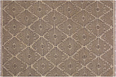 6x8 hand woven Turkish Flat Weave Kilim wool rug in gray and tan - Eclectic Boho Turkish Annalee