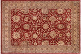 9x12 hand knotted Ziegler wool rug in rust and tan - Oriental Ziegler Shelley