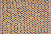 handmade Modern Kilim Beige Blue Hand-Woven RECTANGLE 100% WOOL area rug 5x8