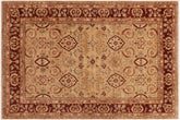9x12 hand knotted Ziegler wool rug in tan and brown - Bohemian Ziegler Kristy