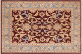 10x14 hand knotted Ziegler wool rug in red and blue - Bohemian Ziegler Antoinet