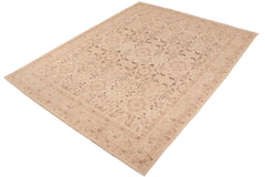 handmade Transitional Kafkaz Tan Brown Hand Knotted RECTANGLE 100% WOOL area rug 10' x 13'