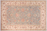 6x11 hand knotted Ziegler wool rug in gray and beige - Oriental Ziegler Avelina