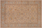 10x14 hand knotted Ziegler wool rug in gray and blue - Chic Ziegler Avril