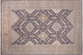 12x17 hand knotted transitional wool rug in gray and ivory - Bohemian Awilda