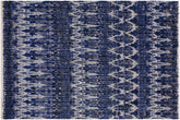 handmade Geometric Moroccan Blue Ivory Hand Knotted RECTANGLE 100% WOOL area rug 8' x 10'