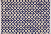 handmade Geometric Moroccan Hi Blue Ivory Hand Knotted RECTANGLE 100% WOOL area rug 4' x 6'