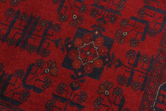 handmade Tribal Biljik Khal Mohammadi Drk. Red Black Hand Knotted RECTANGLE 100% WOOL area rug 4x6