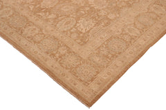 handmade Transitional Kafkaz Brown Beige Hand Knotted RECTANGLE 100% WOOL area rug 10' x 14'